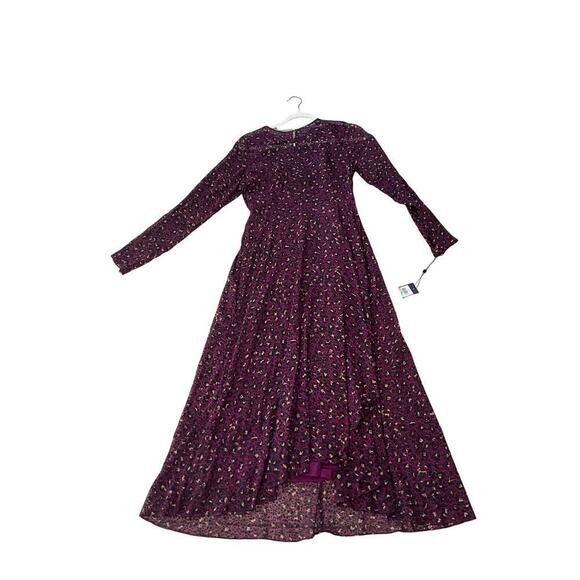 Tommy Hilfiger Womens A-Line Dress Animal Print Long-Sleeve Burgundy Size 8 NWT - Picture 3 of 6